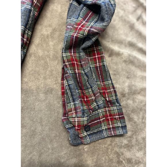 LL BEAN Long Sleeve Shirt Slightly Fitted Rustic Red Plaid Cotton MEDIUM Flannel - Picture 2 of 6